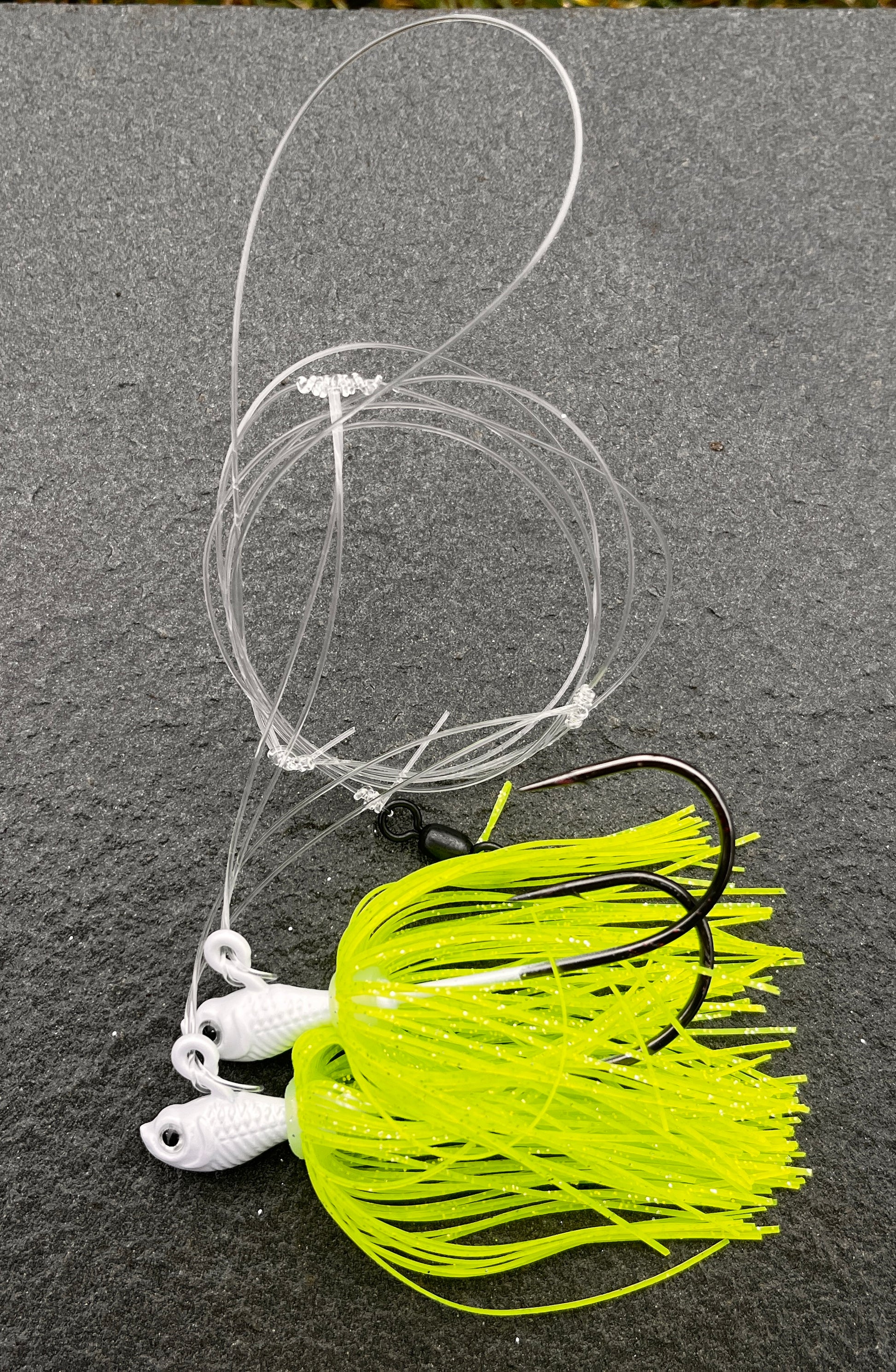  Bucktail Teasers Fishing Hooks Saltwater Fluke Flounder Rig  Fishing Hooks Bucktail Mylar Teasers Inserted for Catfish Cod Flounder  Fluke Hi/Lo Rig Three Colors 6/12pcs : Sports & Outdoors